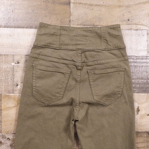 Joie High Rise Skinny Button Fly Pants Olive Green Size 24 – 25" Inseam - Picture 11 of 12